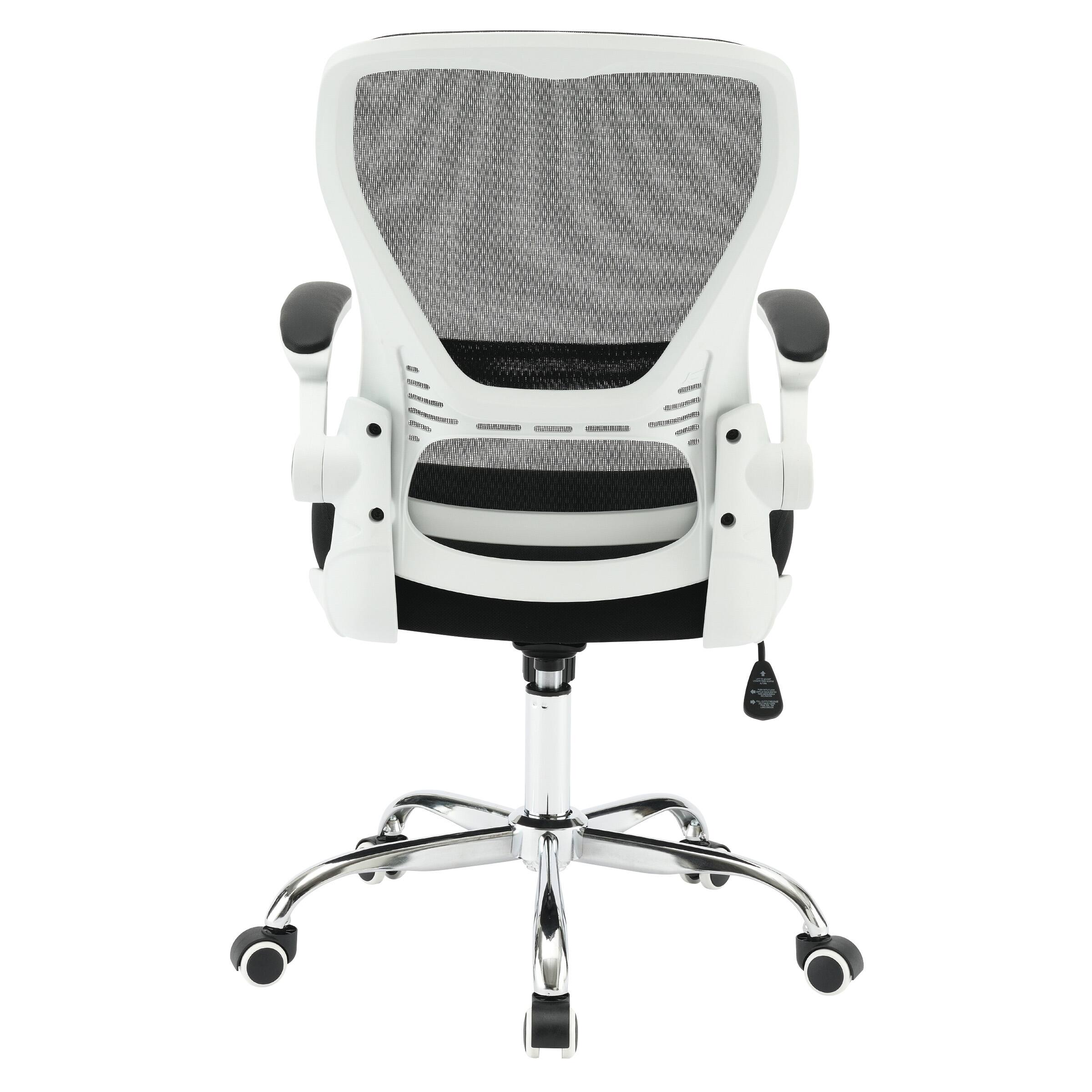 Alt View 12. OSP Home Furnishings - Mesh Back Manager’s Chair with Bulit in Lumbar Support and Chrome Base - Black/White.