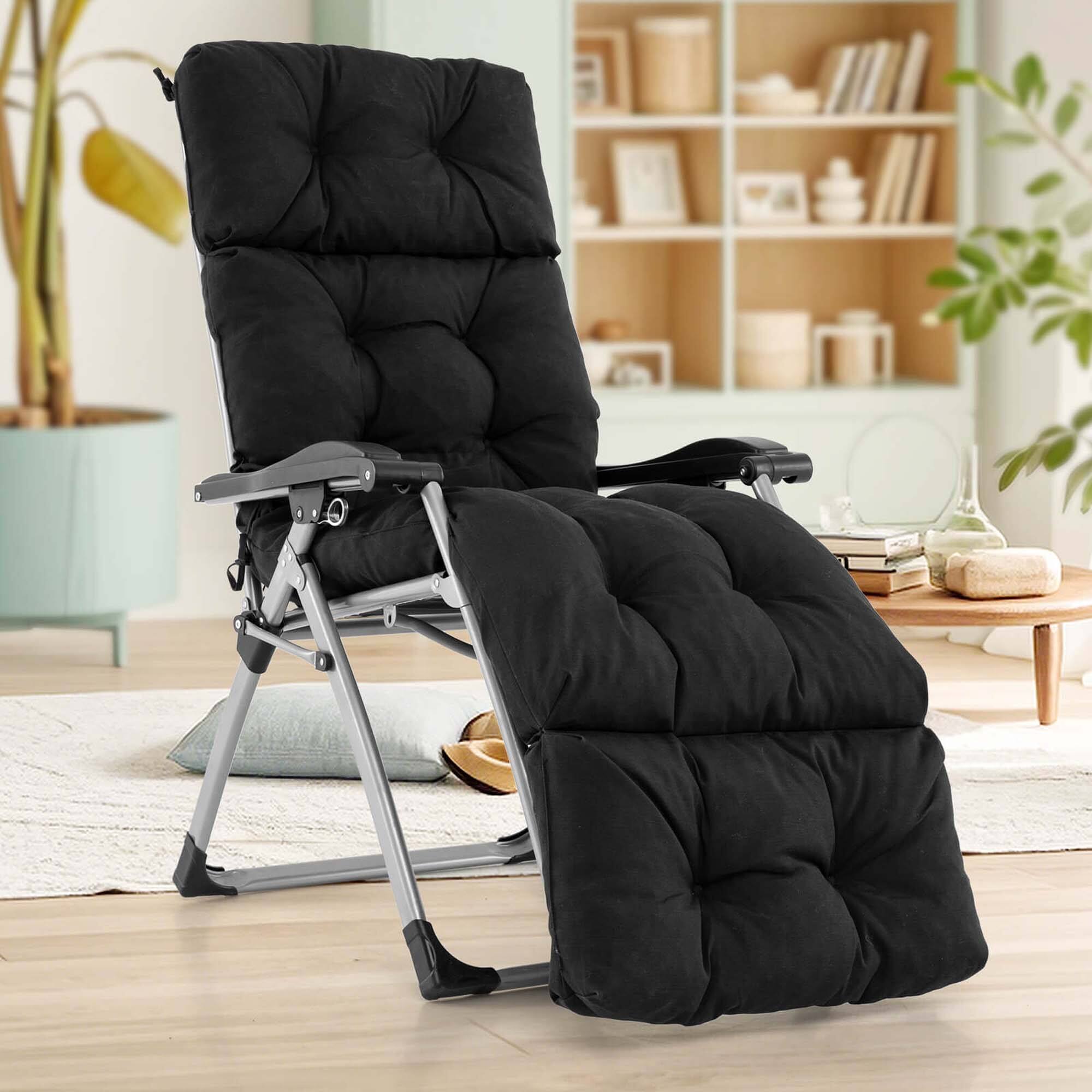 Alt View 3. Costway - Costway 73" Lounge Chaise Cushion Padded Recliner Cushion Indoor Outdoor - Black.