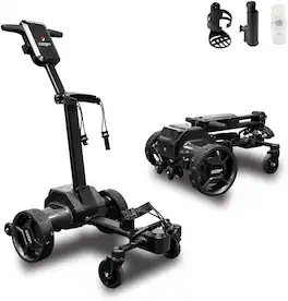 Icango caddy - G5 Electric Golf Cart w/ Auto Follow, Dual Brushless Motors, 45-Hole Battery, Anti-Tipping Design, Foldable Golf Trolley - Black