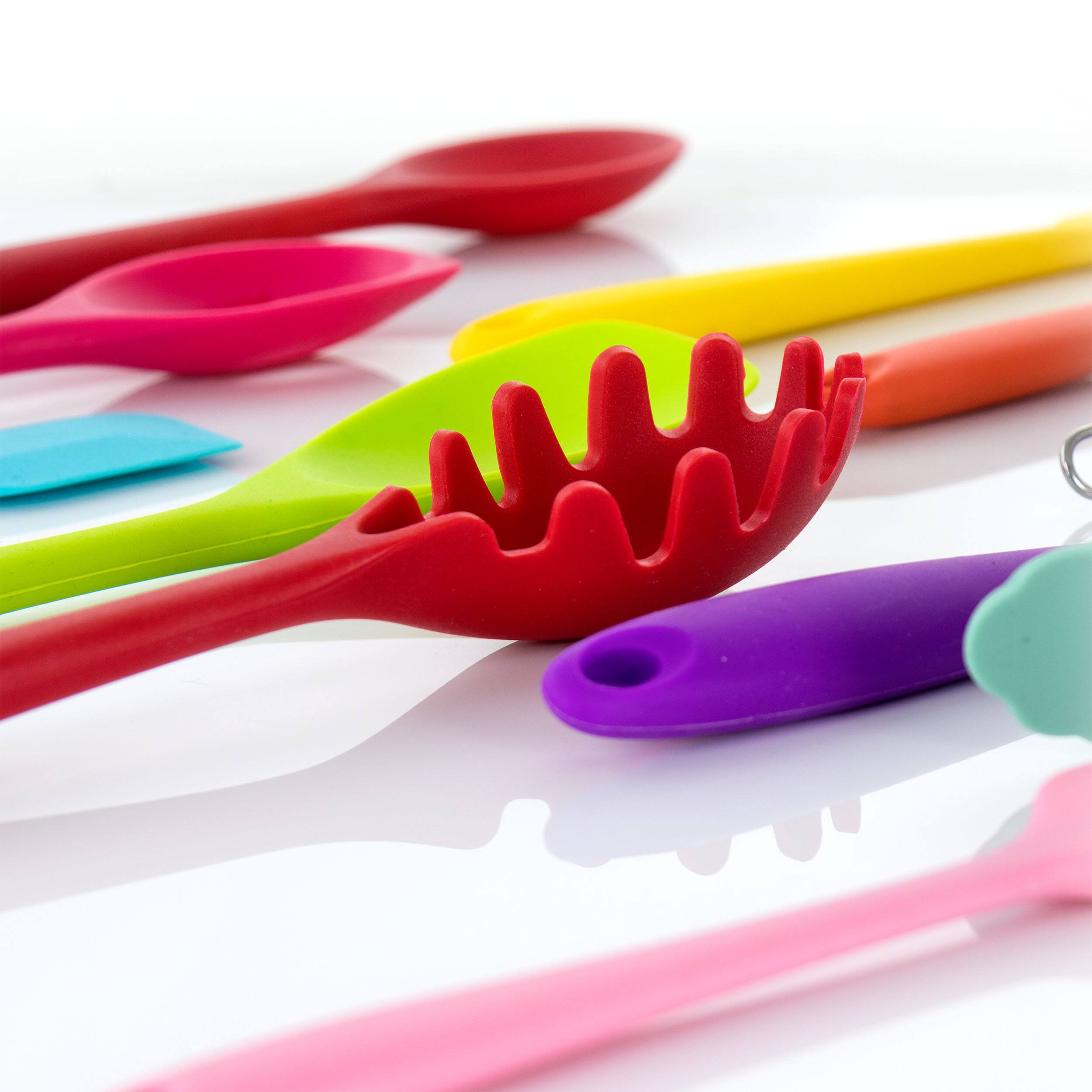 Alt View 4. MegaChef - MegaChef Mulit-Color Silicone Cooking Utensils, Set of 12 - Multi-colored.