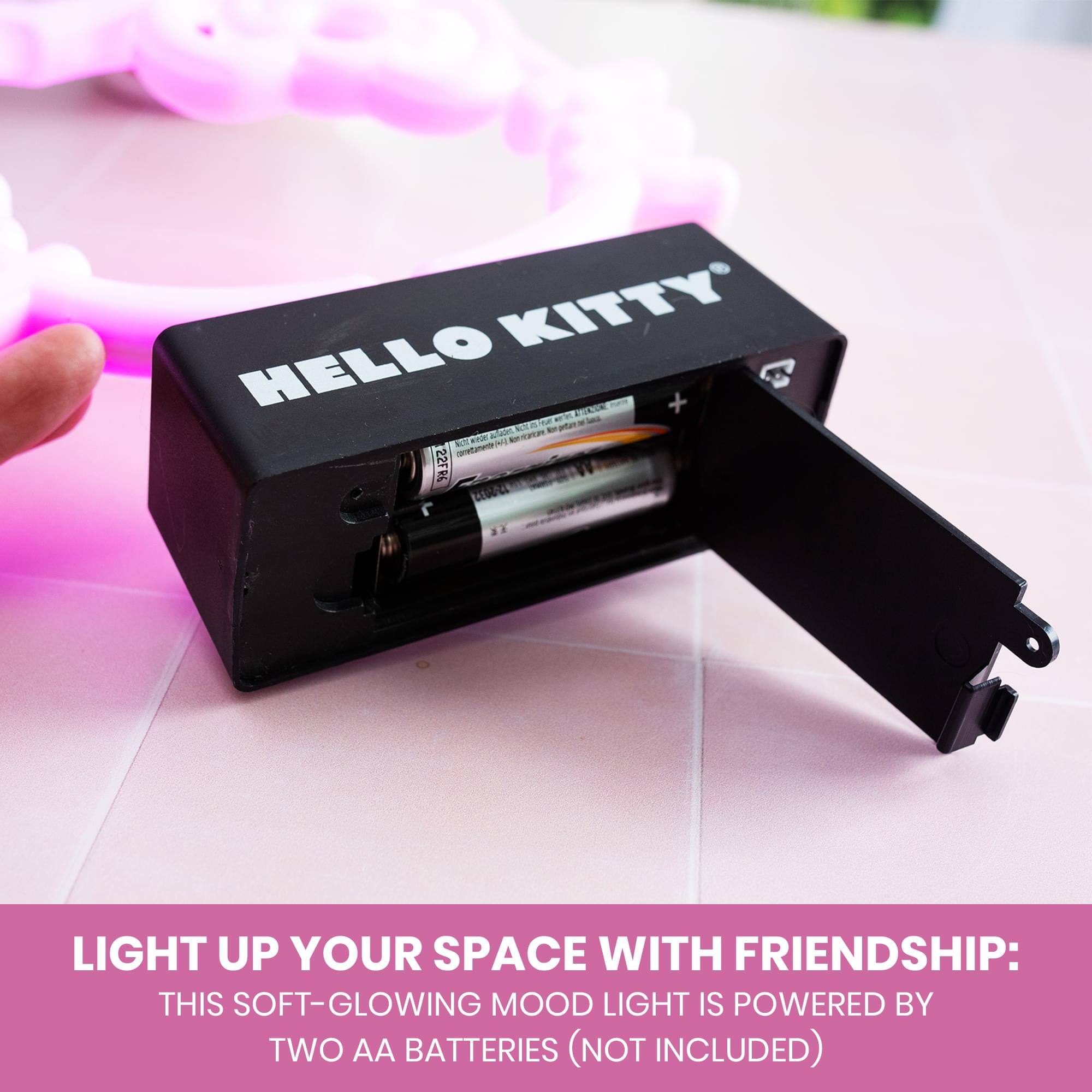 Silver Buffalo Hello Kitty Face and Bow 6.5 Inch LED Neon Mood