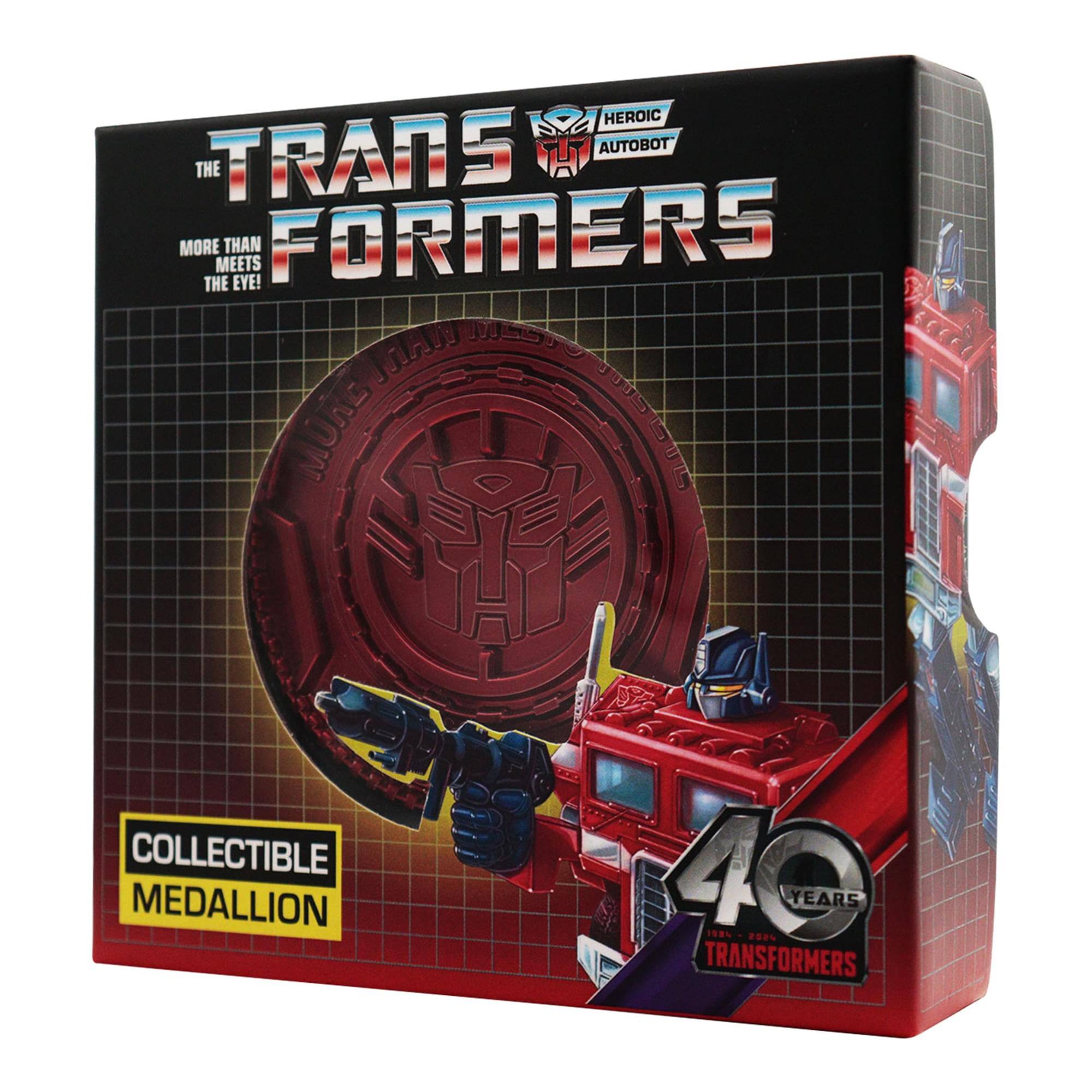 The Transformers  
Heroic Autobot  
More Than Meets the Eye!  
Collectible Medallion  
40 Years Transformers
