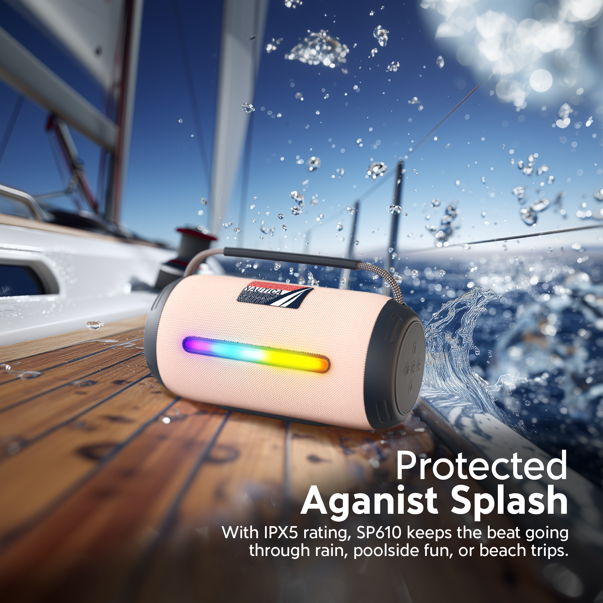Protected Against Splash

With IPX5 rating, SP610 keeps the beat going through rain, poolside fun, or beach trips.
