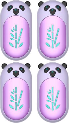 PRIMEPLUS - 4 pack Rechargeable Electric Hand Warmers, 2s Heating, 3 Levels, 3000mAh 20H, UL Certified, Holiday Gift for Family - Purple