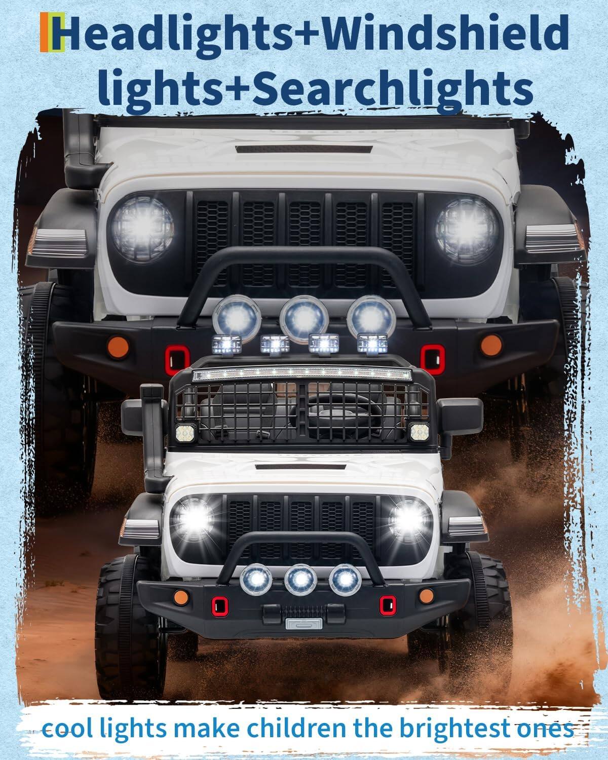 Headlights+Windshield lights+Searchlights  
cool lights make children the brightest ones