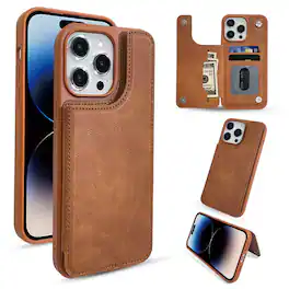 Gravity Ridge - for Samsung Galaxy S22 Wallet Case with Card Holder PU Leather Kickstand Card Slots Shockproof Rugged Cover Flip Case - Brown