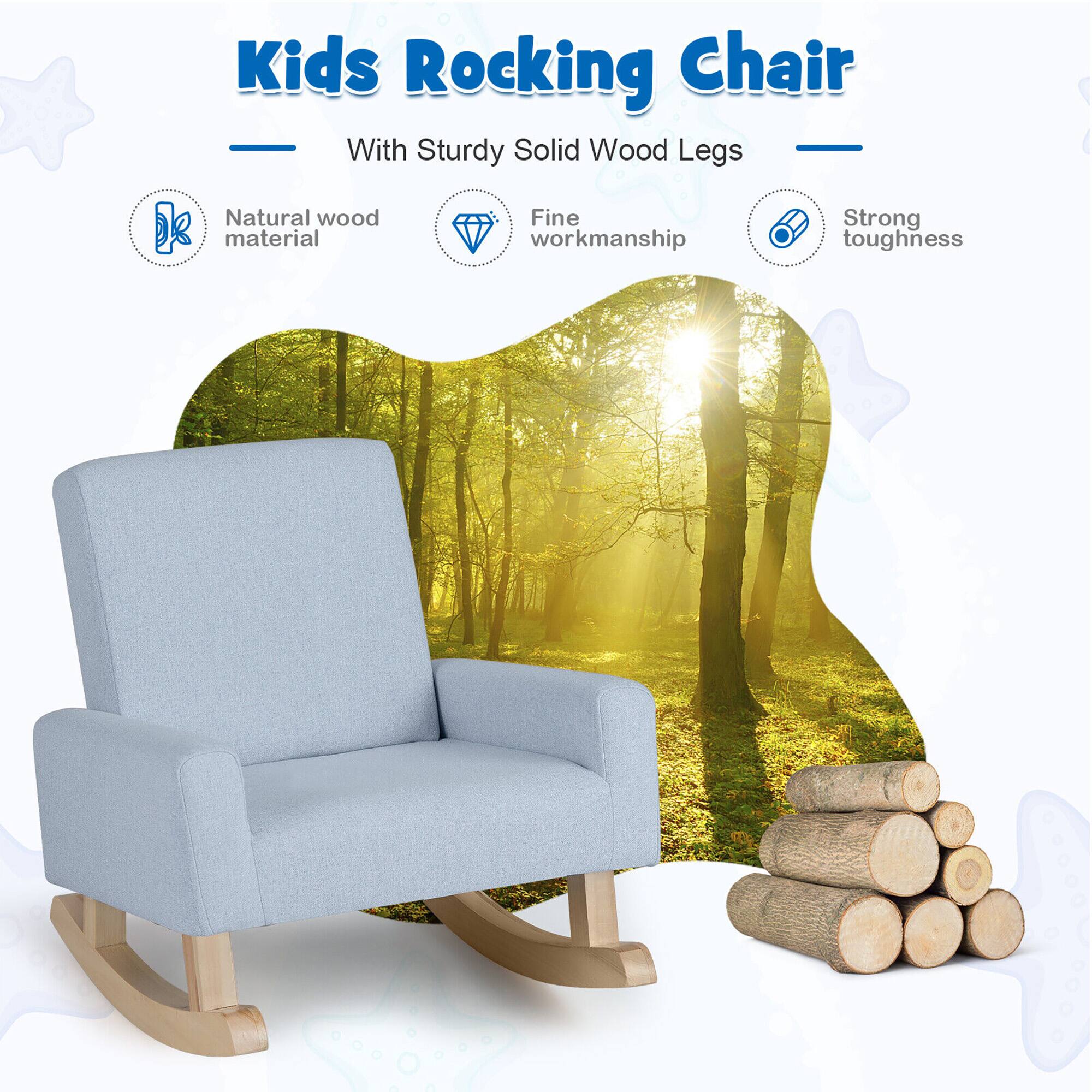 Kids Rocking Chair  
With Sturdy Solid Wood Legs  

- Natural wood material  
- Fine workmanship  
- Strong toughness