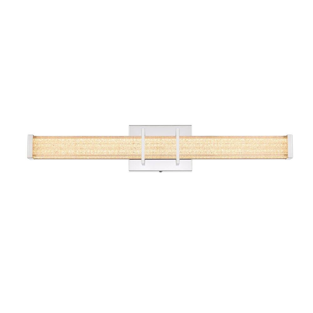 Alt View 3. Living District - Ivaan 24 Inch Led Wall Sconce In Chrome - Chrome.