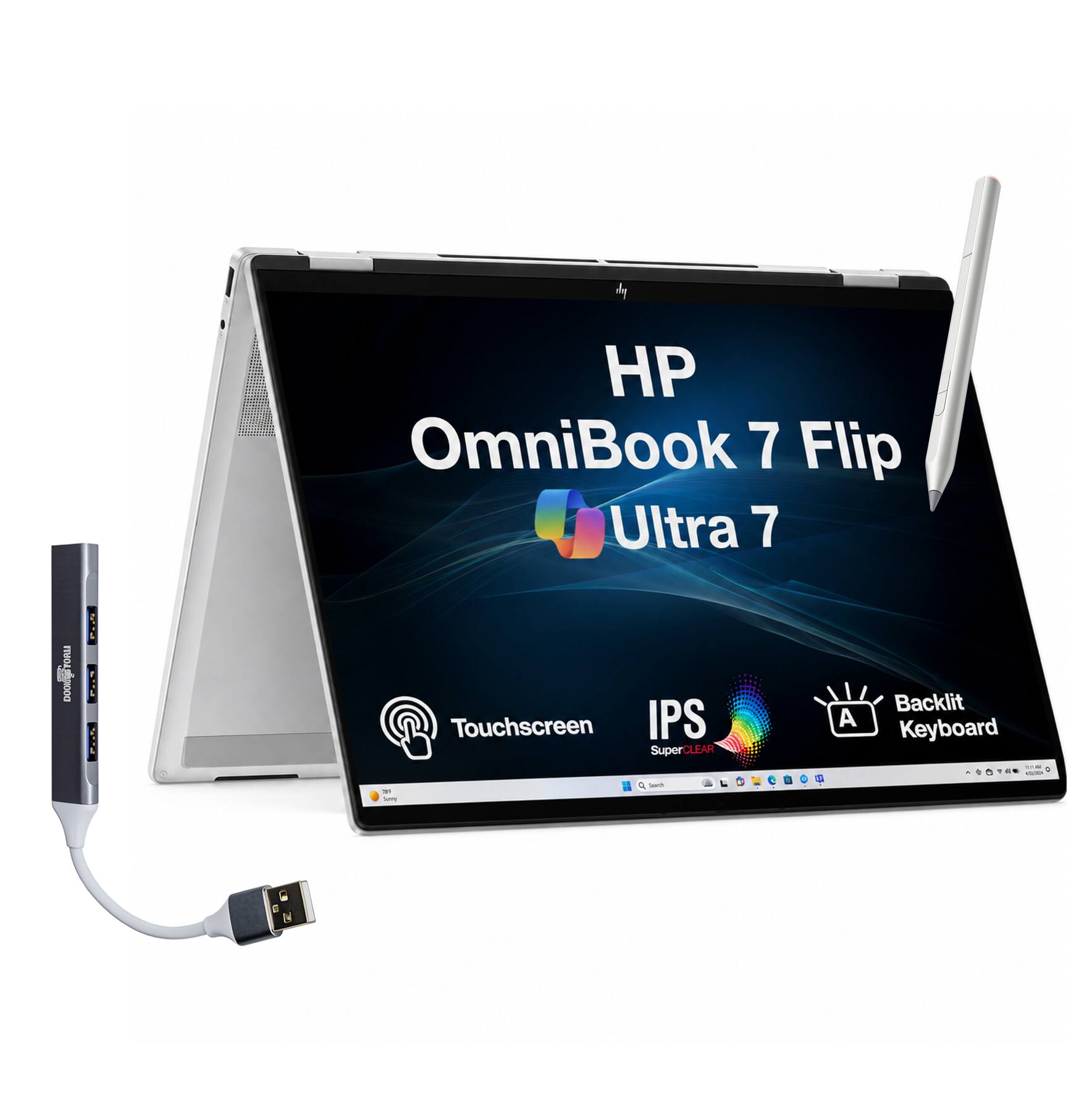 HP OmniBook 7 Flip Ultra 7  
Touchscreen IPS SuperCLEAR  
Backlit Keyboard