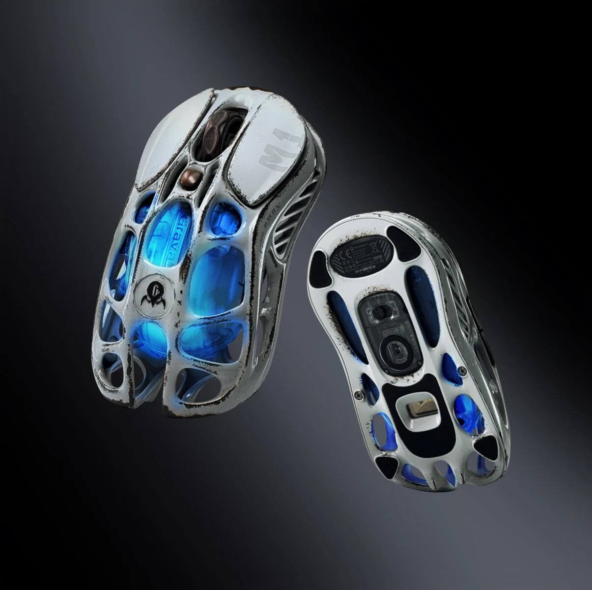 Back. GravaStar - GravaStar Mercury M1 Pro Wireless Gaming Mouse with 26000 DPI and 4K Hz Polling Rate Battle-Worn Silver Mist - Battle-Worn Silver Mist.