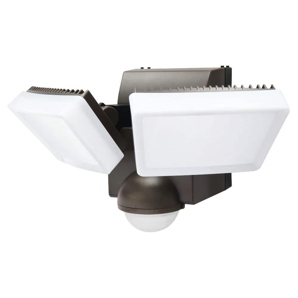 Front. IQ America - IQ America 800 Lumen Battery Operated LED Motion Security Flood Light Wall Eave Universal Mount Indoor/Outdoor BZ - Bronze.