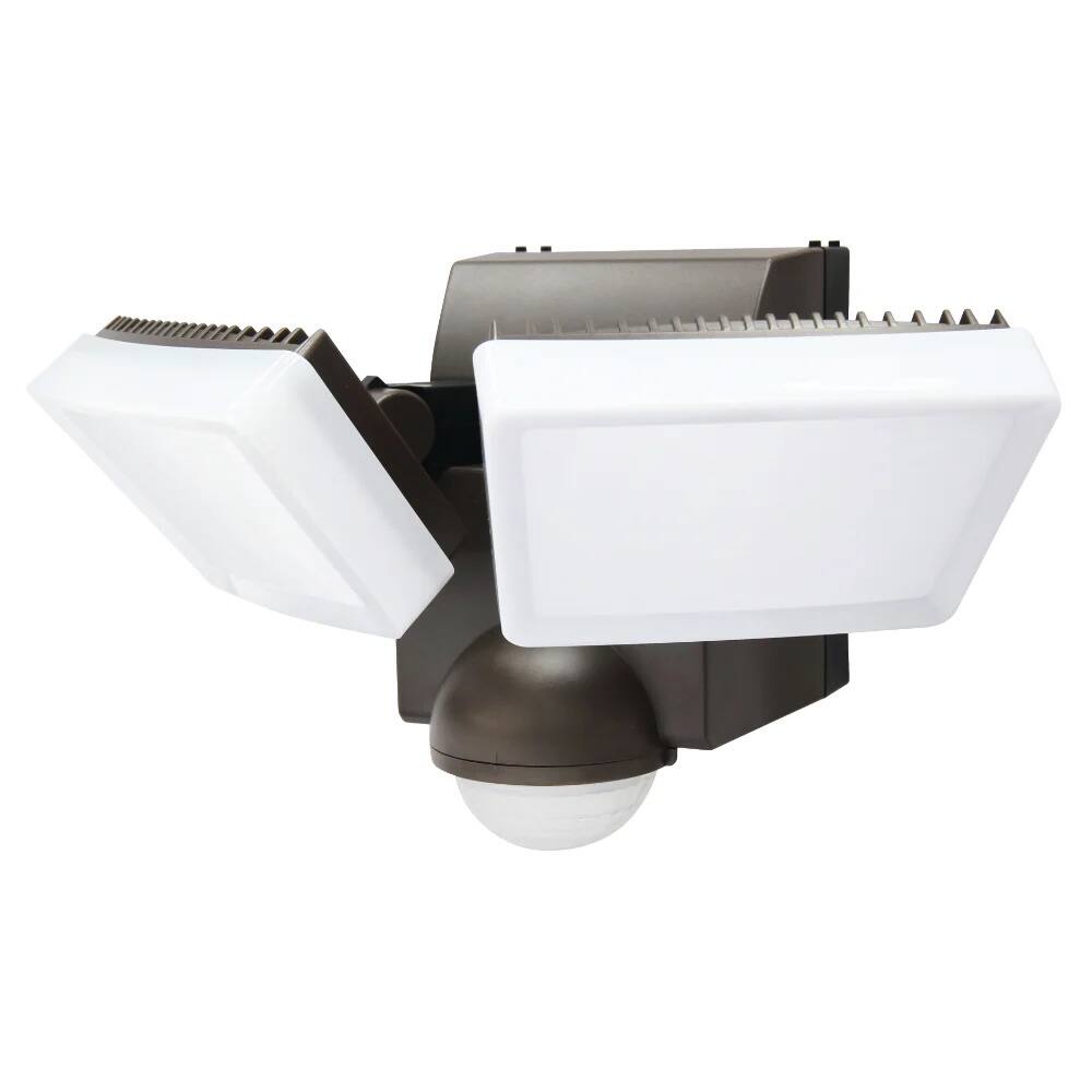 Front. IQ America - IQ America 800 Lumen Battery Operated LED Motion Security Flood Light Wall Eave Universal Mount Indoor/Outdoor BZ - Bronze.
