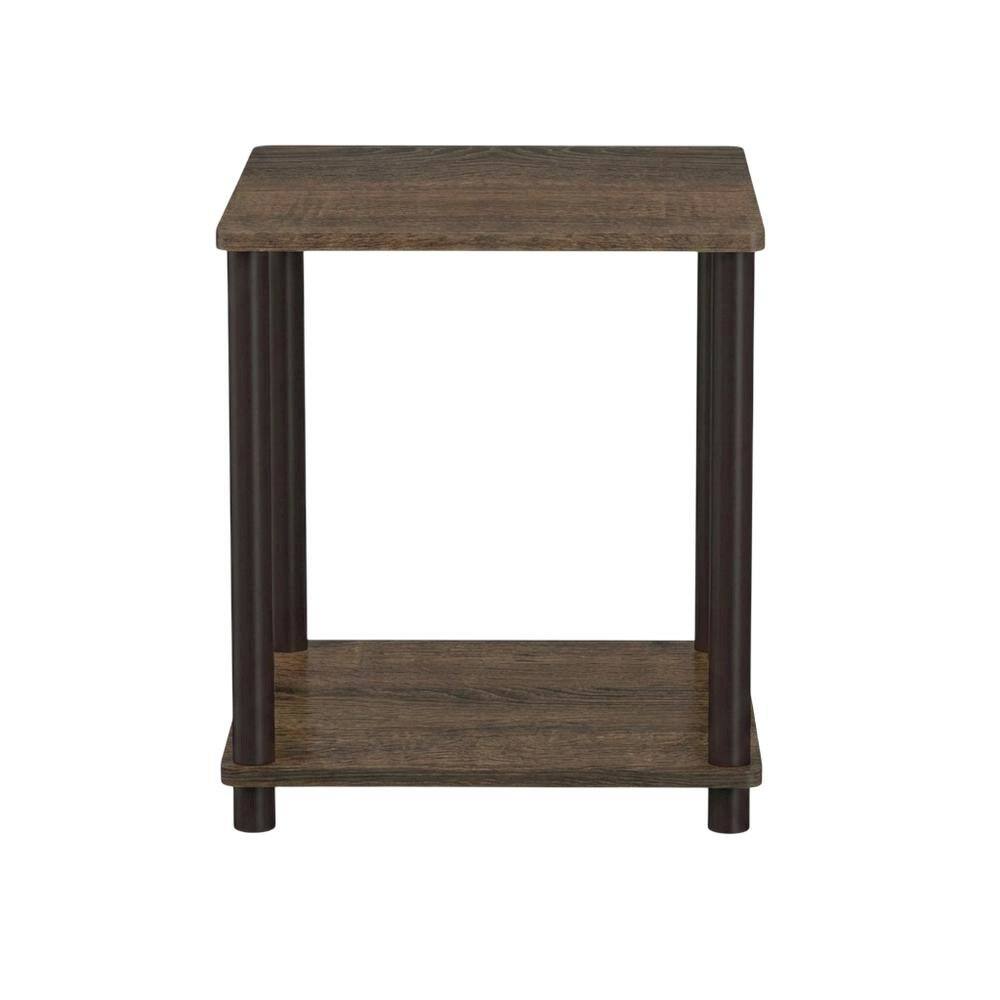 Back. FurniFact - Walnut and Brown Wooden End Table with Sleek Design - Walnut/Brown.