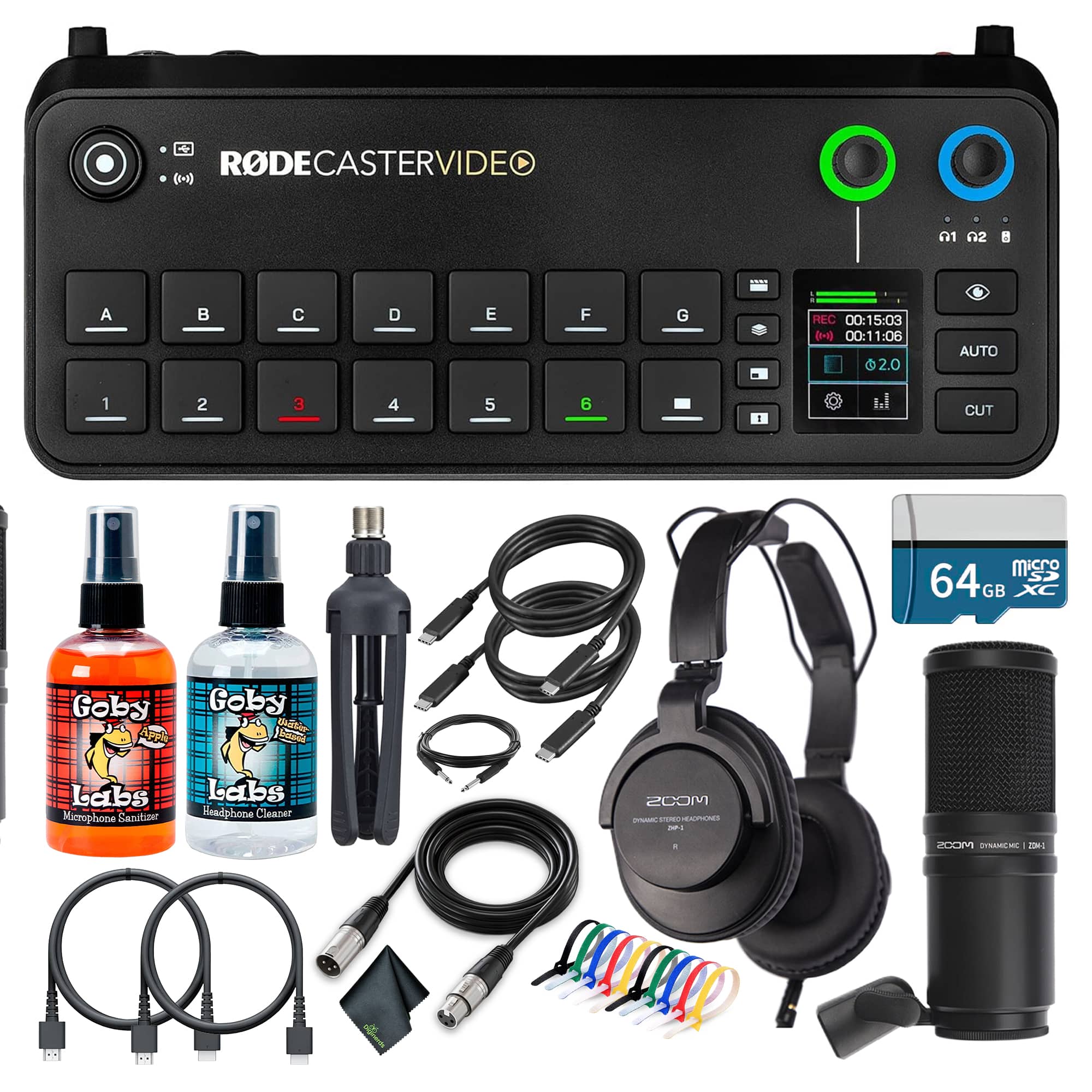 RODE - RODECaster Video All-in-One Production Console + Studio Headphones + Microphone + More