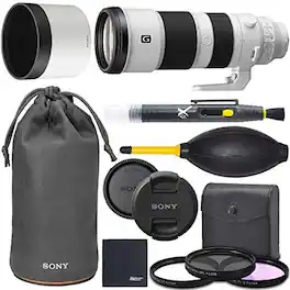 Sony - FE 200-600mm f/5.6-6.3 G Full Frame OSS Lens + AOM Bundle Package Kit