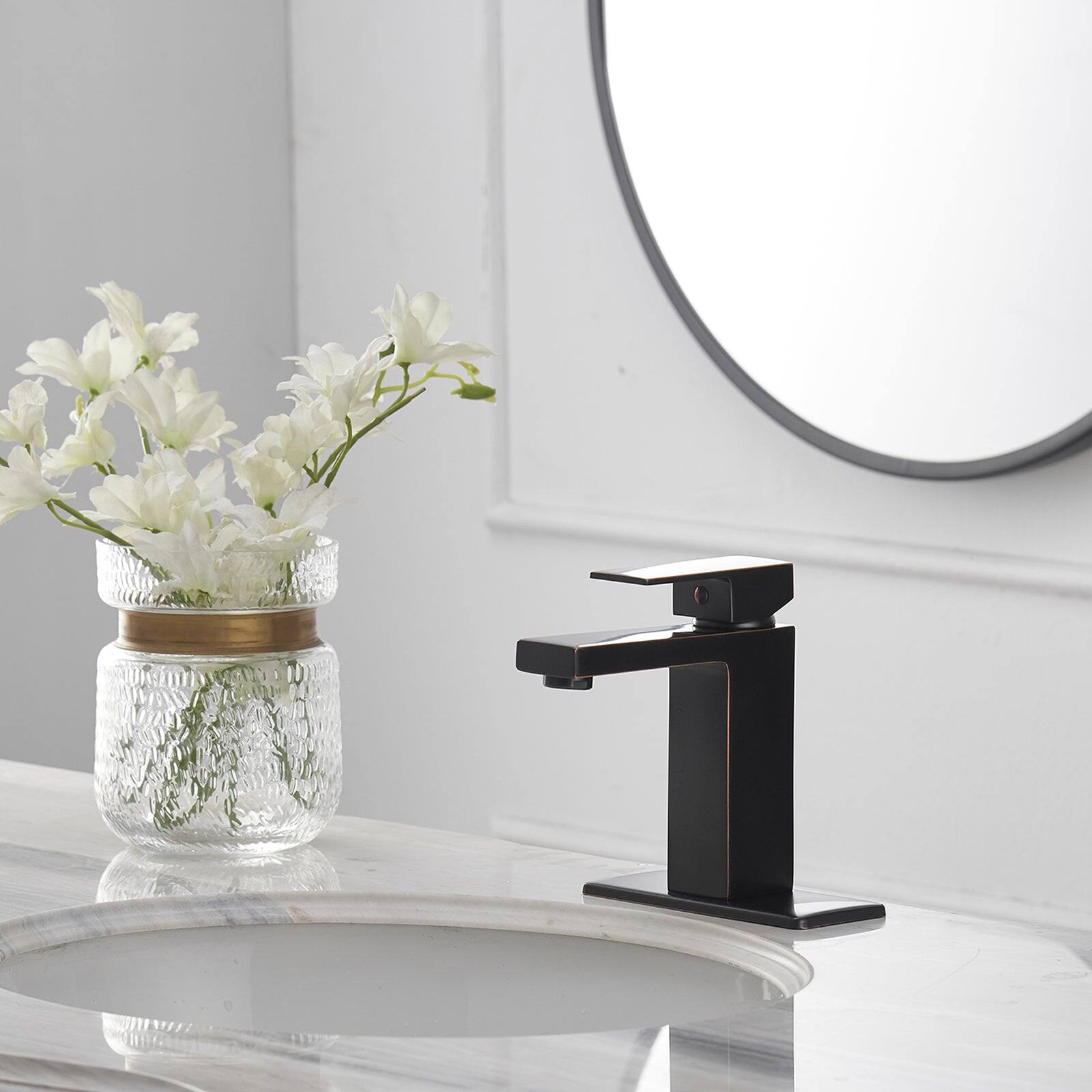 Alt View 7. Boyel Living - Single Handle Single Hole Bathroom Faucet with Deckplate Included and Pop Up Drain in Oil Rubbed Bronze - Oil Rubbed Bronze.