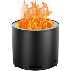 Front. VEVOR - Smokeless Fire Pit Stove Bonfire, H: 15.4 in x Dia: 19.3 in ,Wood Burning Fireplaces with Removable Ash Pan - Black.
