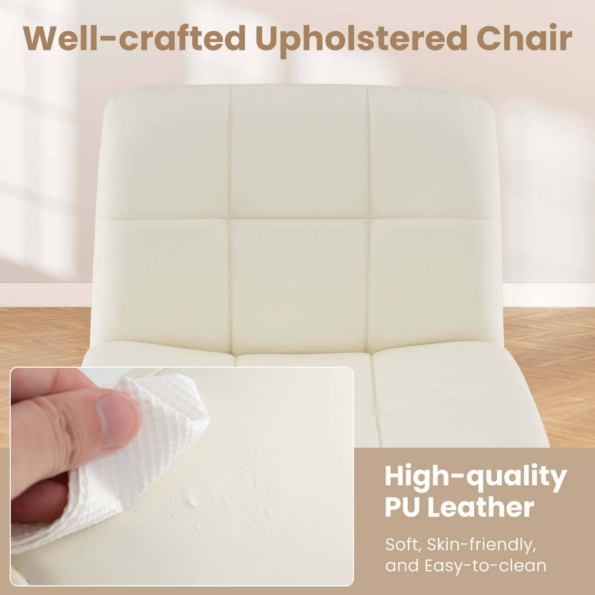 Well-crafted Upholstered Chair High-quality PU Leather Soft, Skin-friendly, and Easy-to-clean