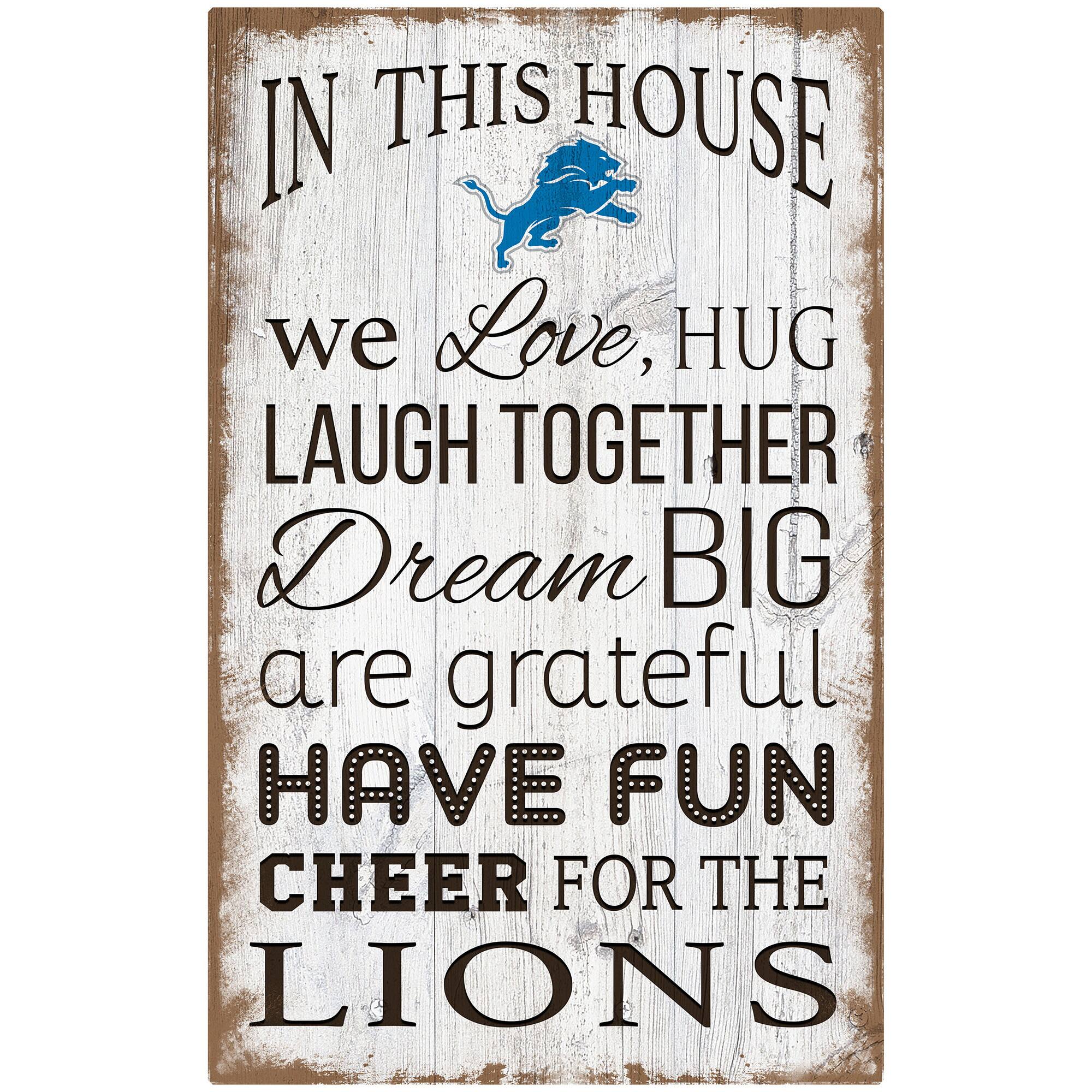 Detroit Lions 11'' x 19'' Team In This House Sign
