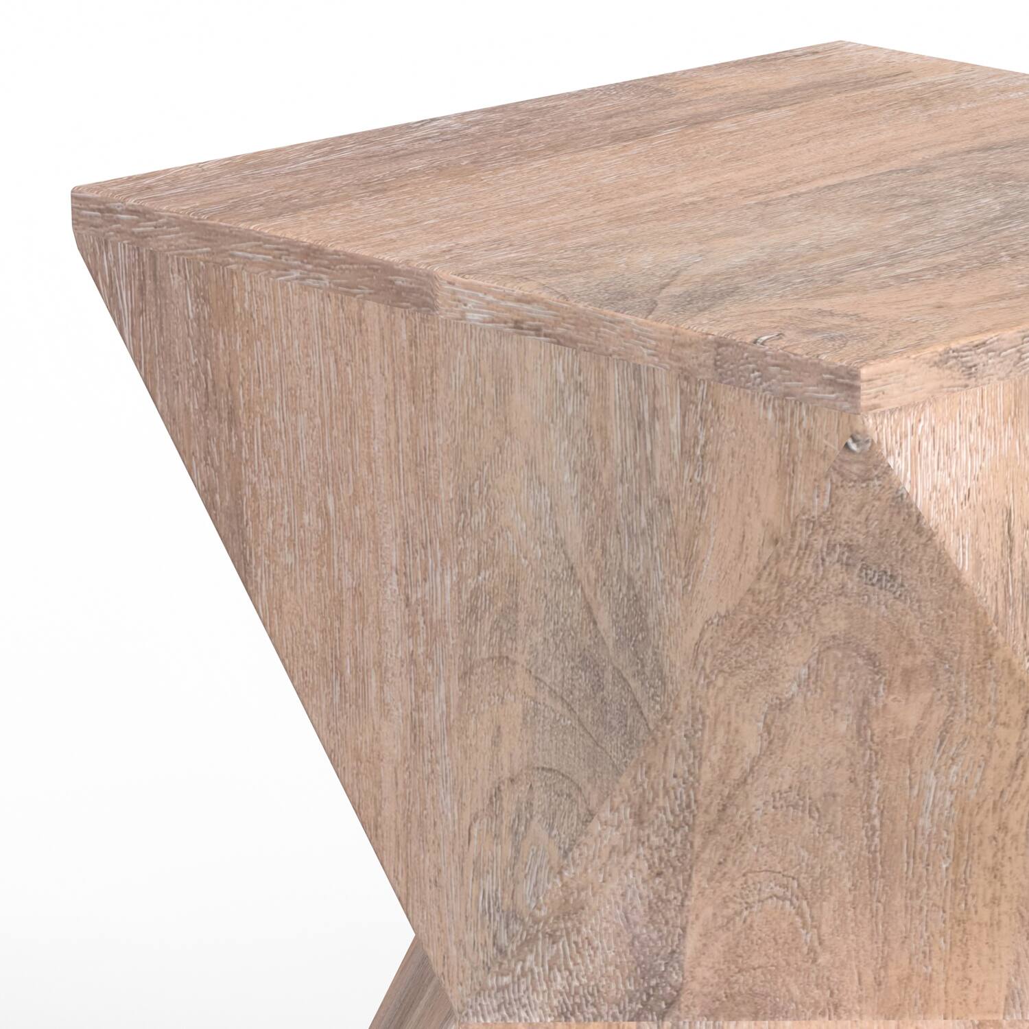 Alt View 3. Simpli Home - Sutton 14 inch Wide Solid Mango Contemporary Side Table in Cerused Natural - Cerused Natural.