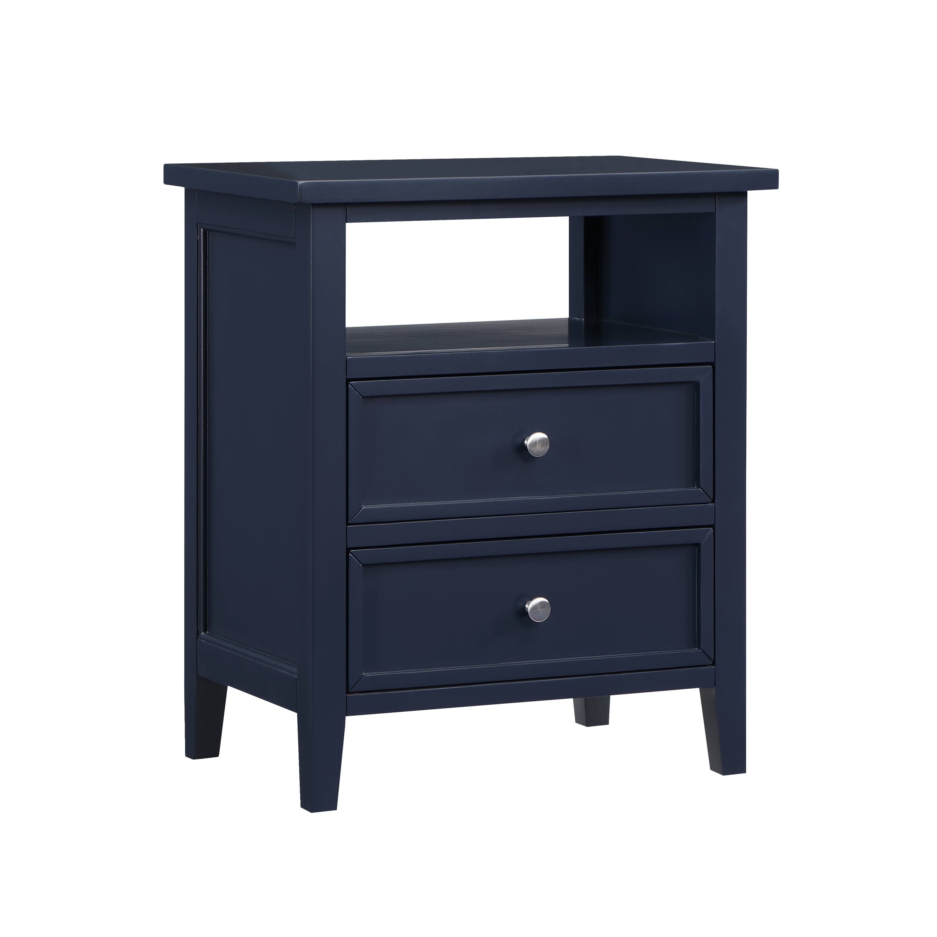 Alt View 6. Spaco - Spaco 2 Drawer Nightstand, Midnight, Storage Cabinet for Bedroom - Dark Blue.
