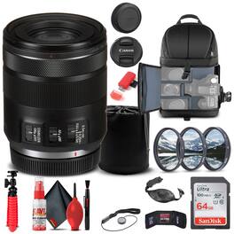 Canon - RF 85mm f/2 Macro IS STM Lens (4234C002) + Filter Kit + BackPack + More (International Version)