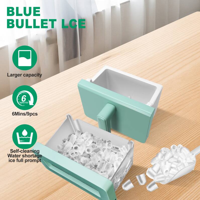 BLUE BULLET LCE

- Larger capacity
- 6 Mins/9pcs
- Self-cleaning
- Water shortage ice full prompt