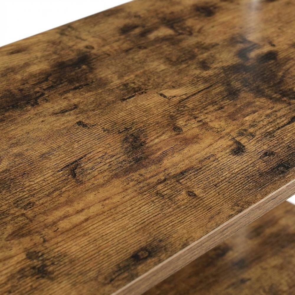 Alt View 4. FurniFact - Barnwood TV Stand with Storage Cabinets and Shelves for 40-Inch TVs - Brown.