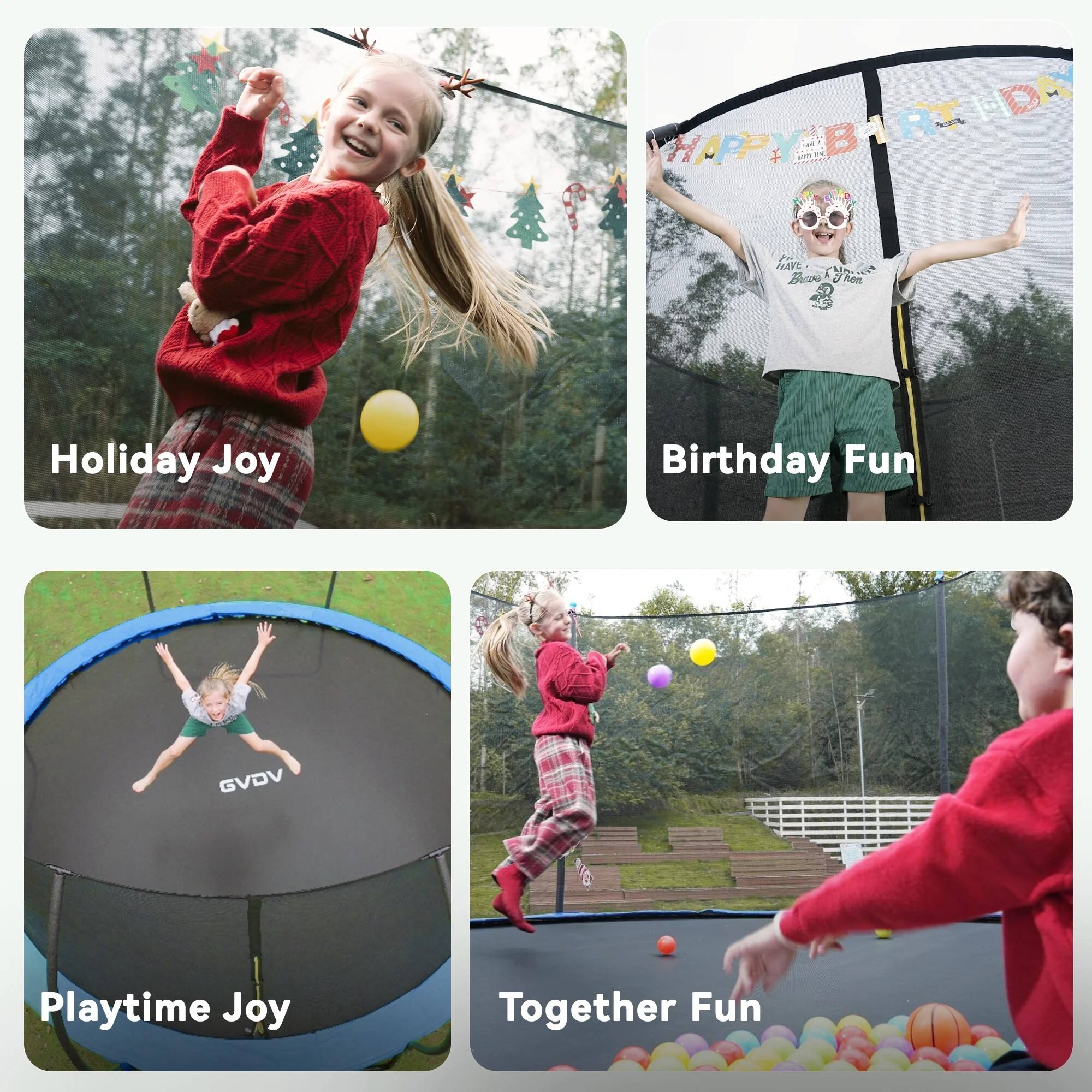 Holiday Joy  
Birthday Fun  
Playtime Joy  
Together Fun