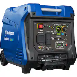 Westinghouse - 5,000-Watt Dual Fuel Gas and Propane Powered Portable Inverter Generator with Recoil Start, LED Data Center - Blue