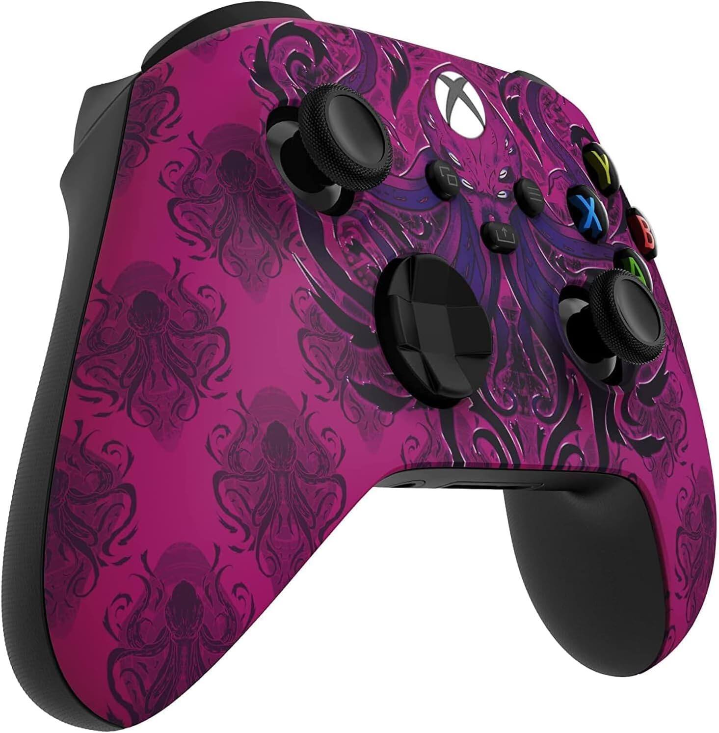 Left. Custom Controllerzz - Custom Wireless Controller for Xbox Series X|S, Xbox One, & PC - Purple Monster.