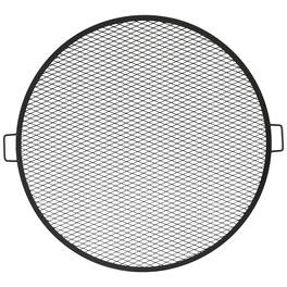 Sunnydaze - 40 in Round Steel X-Mark Fire Pit Cooking Grill with Handles - Black