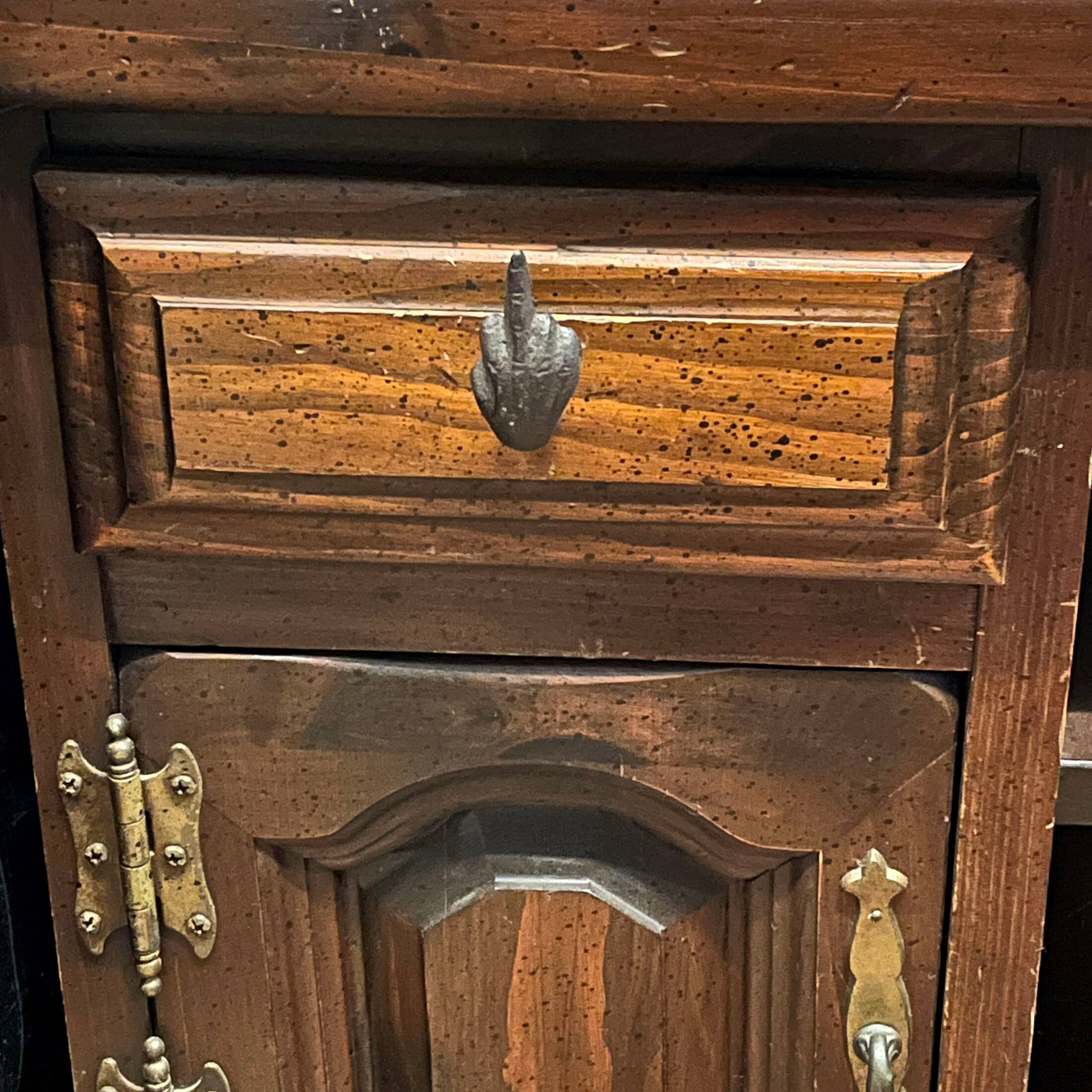 Alt View 5. Zeckos - Set of 6 Black Cast Iron Hand Cabinet Knobs SLA Rustic Drawer Pulls - Black.