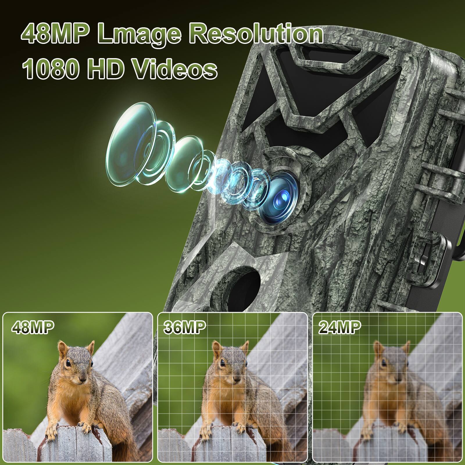48MP Image Resolution  
1080 HD Videos  
48MP  
36MP  
24MP
