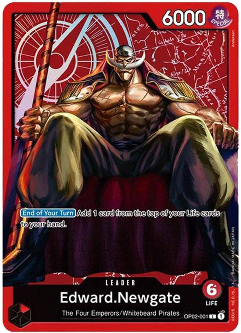6000 SPECIAL  
End of Your Turn: Add 1 card from the top of your Life cards to your hand.  

LEADER  
Edward Newgate  
The Four Emperors/Whitebeard Pirates  
OP02-001  

JAPAN  
IN JOYA  
BANDAI  
A CE.O/S. CEO/S.
