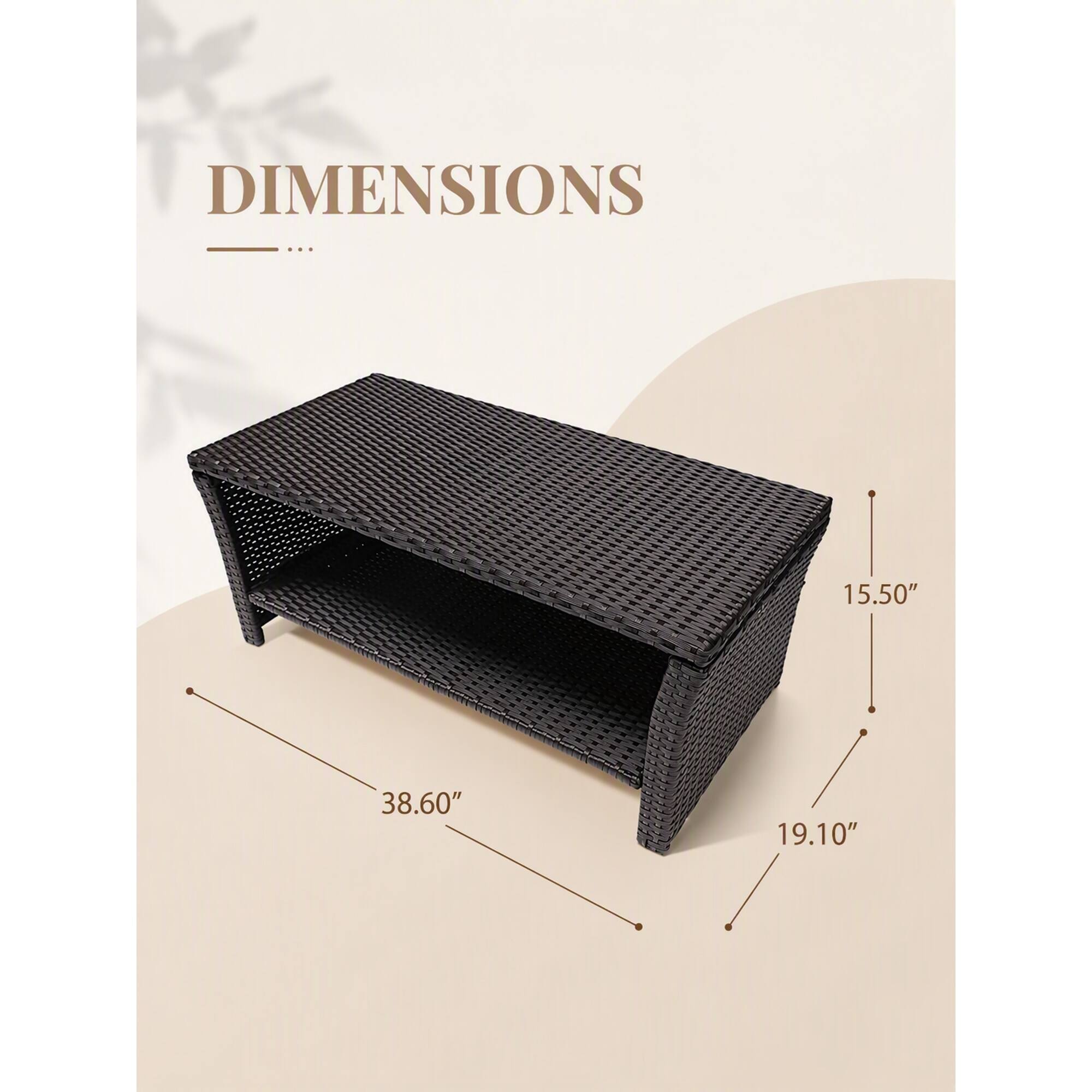 DIMENSIONS
15.50"
38.60"
19.10"