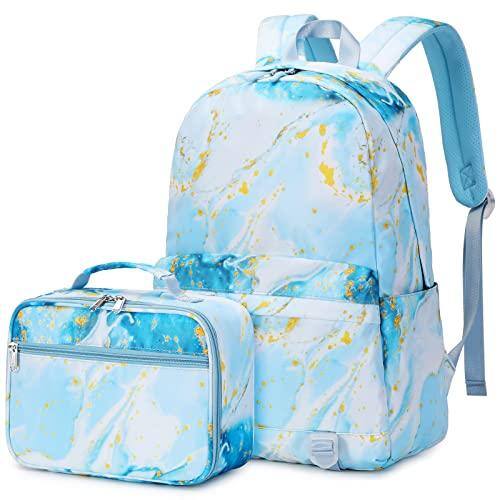 Pacoar Cade School Backpack For With Lunch Box Lightweight Marble ...