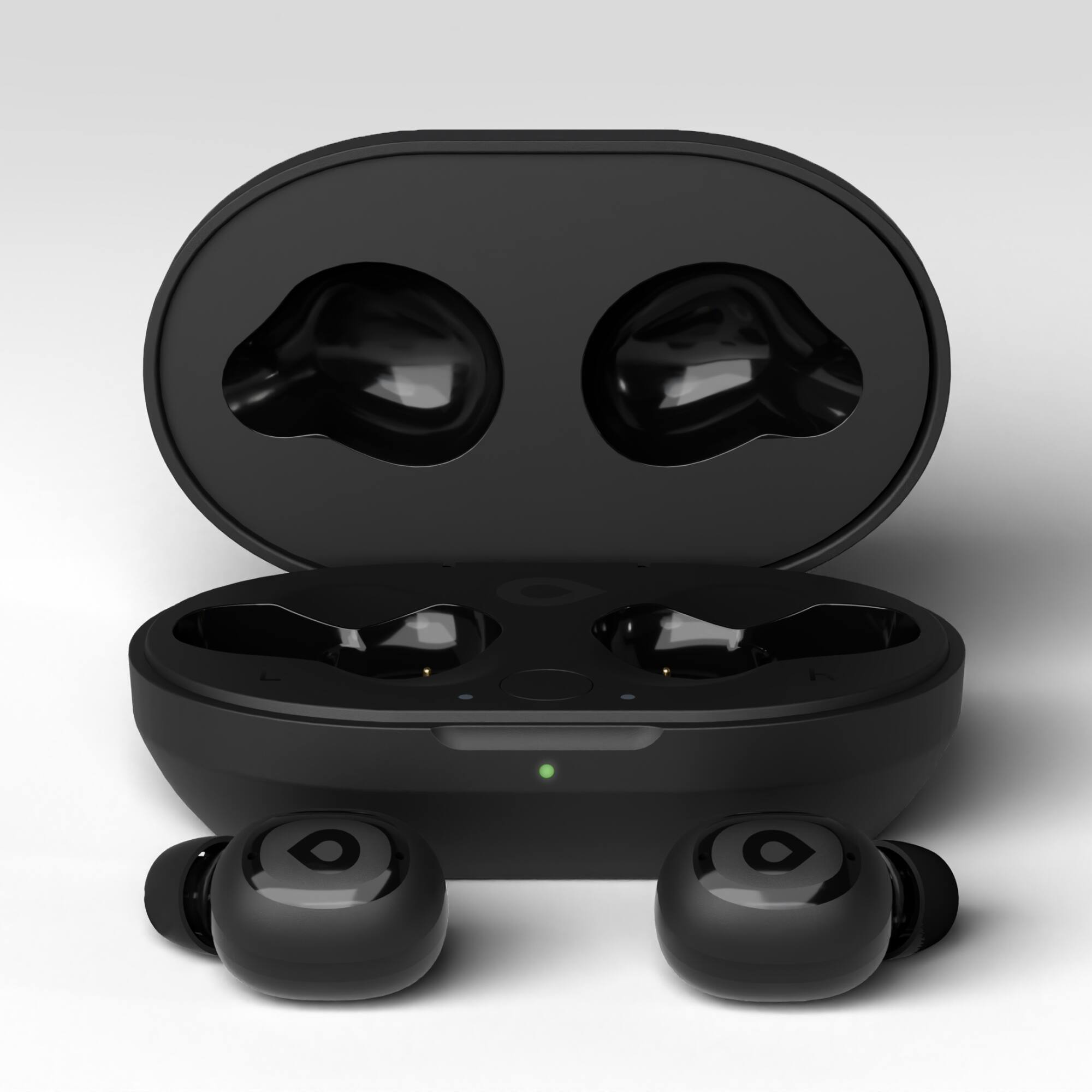 Angle. Lexie Hearing - Lexie H1 OTC Hearing Buds - Black.