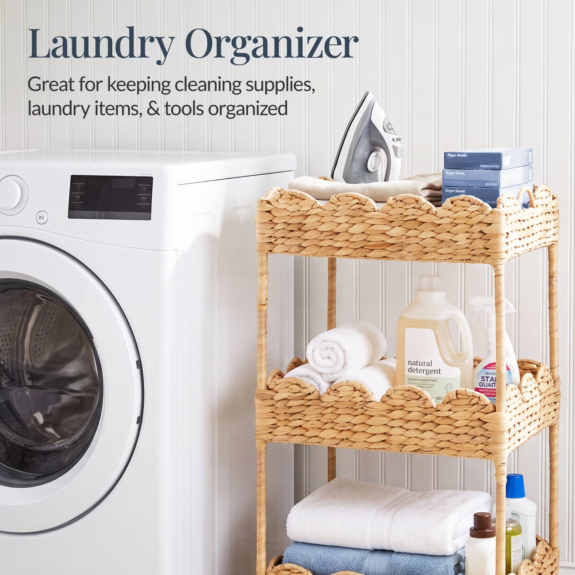 Laundry Organizer  
Great for keeping cleaning supplies, laundry items, & tools organized