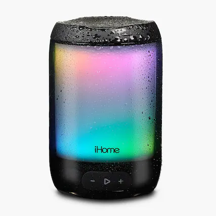 Front. iHome - iHome Waterproof Bluetooth Speaker with 11 Color Changing Modes (iBT840) - Black.