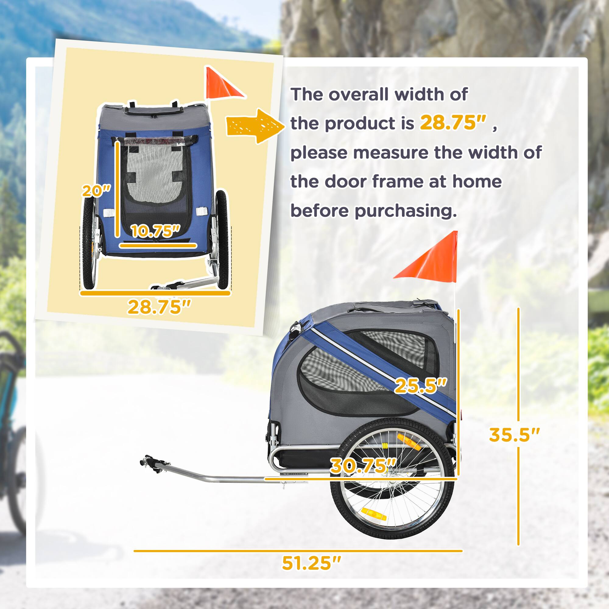 20" 10.75" The overall width of the product is 28.75", please measure the width of the door frame at home before purchasing. 28.75" 25.5" 30.75" 35.5" 51.25"