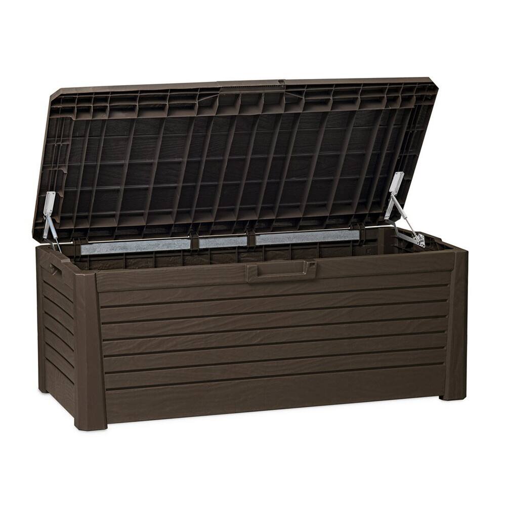 Alt View 1. Toomax - Toomax Florida Heavy Duty 145 Gallon Novel Resin Outdoor Storage Deck Box, Brown - Brown.