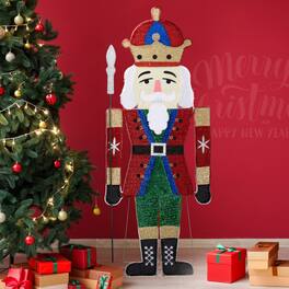 Winado - 5.5FT Christmas Nutcracker Soldier Pre-lit 2D Waterproof with LED Lights for Indoor Outdoor Party Holiday Decorations - Multicolor