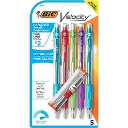 BIC Corporation - BIC Velocity Mechanical Pencil, 0.9mm, #2 Hard Lead, 5/Pack (MVP51-BLK)