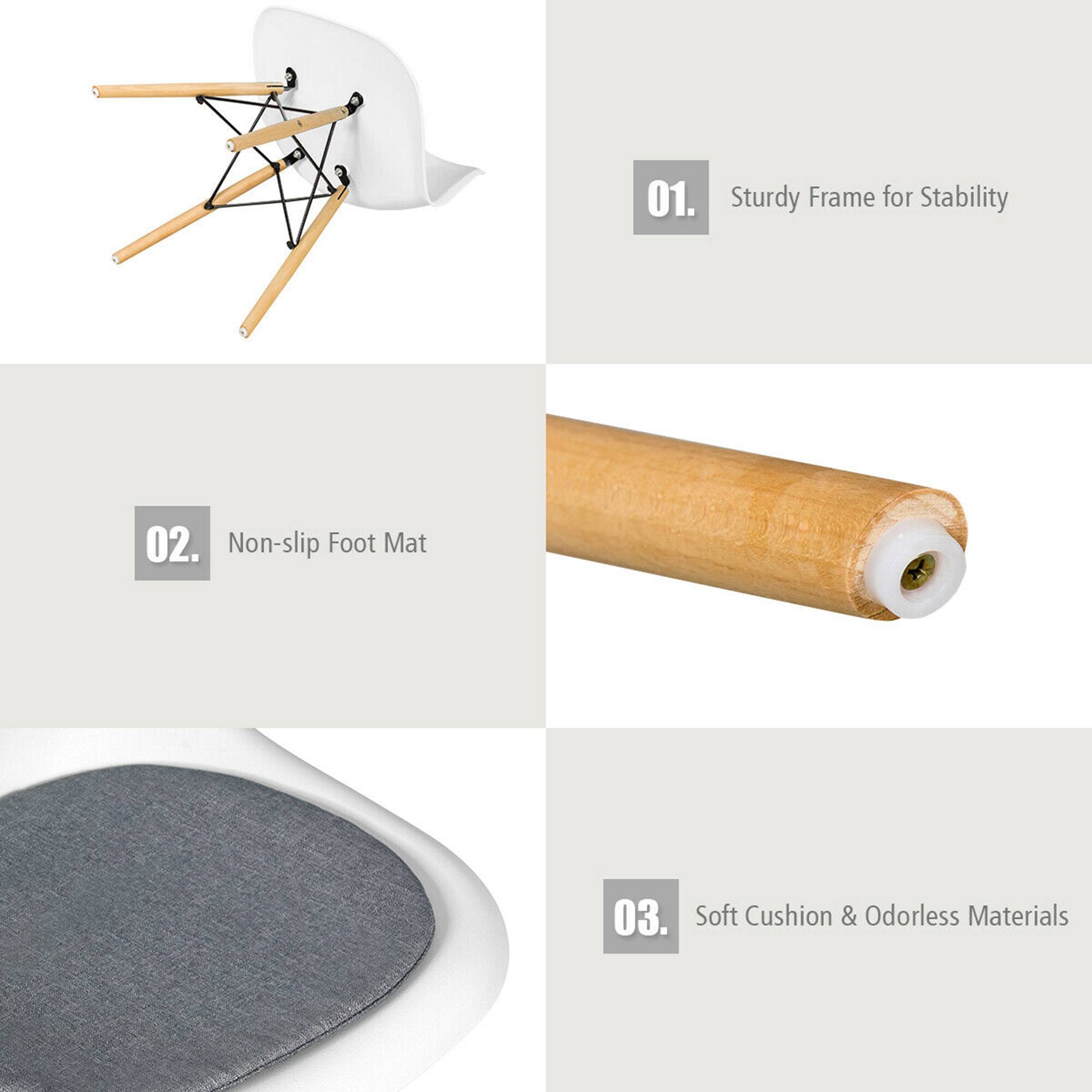 01. Sturdy Frame for Stability  
02. Non-slip Foot Mat  
03. Soft Cushion & Odorless Materials