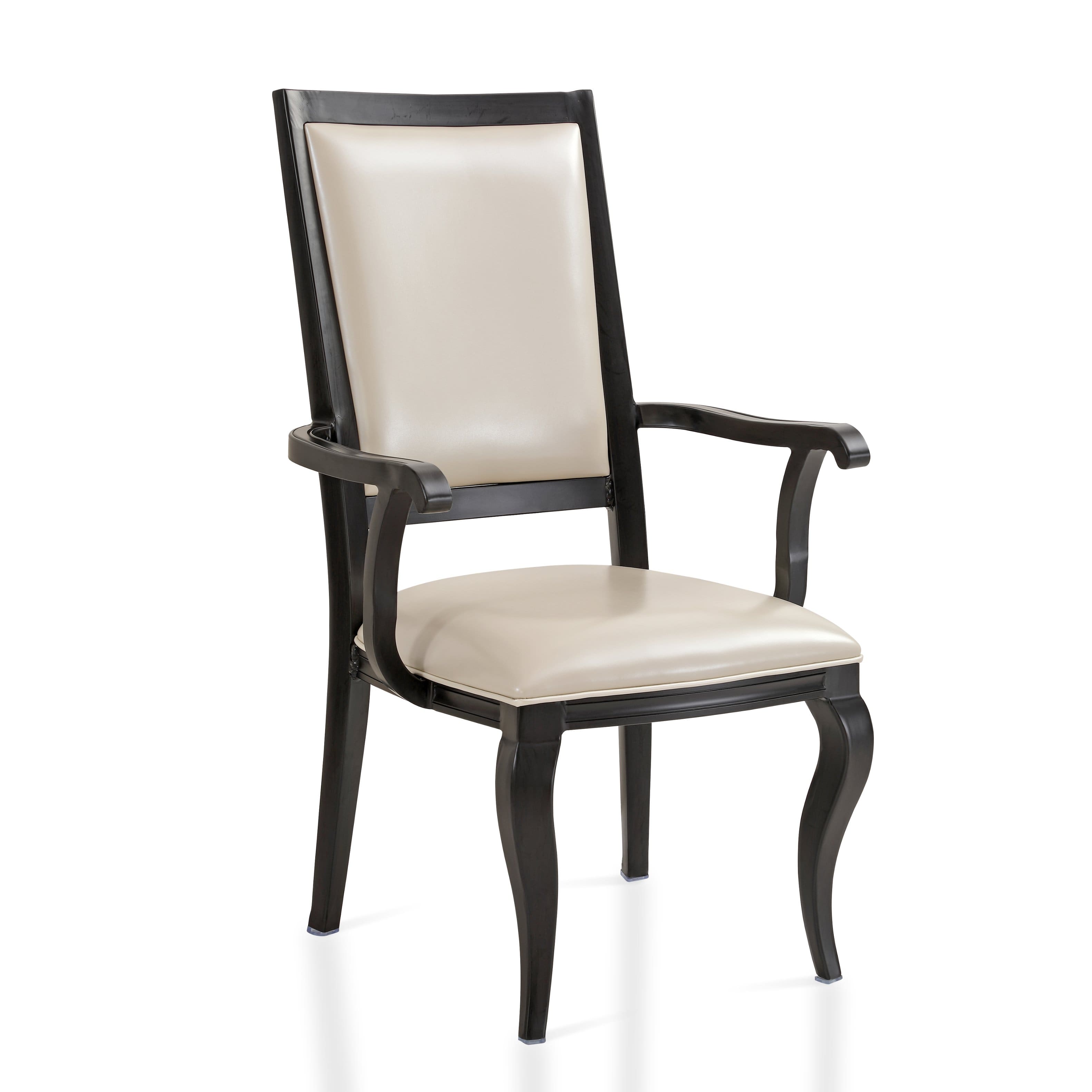 LeisureMod - Madera Modern High Back Leather Accent Chair with Tapered Wood-Look Legs & Open Back - Pearl White price history on PriceWatchPro