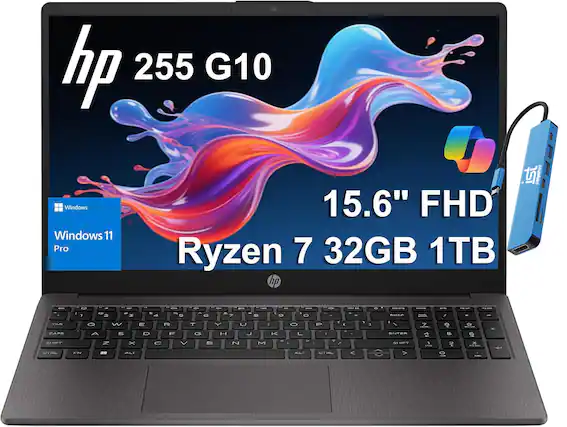 hp 255 G10
Windows 11 Pro
15.6" FHD
Ryzen 7
32GB
1TB