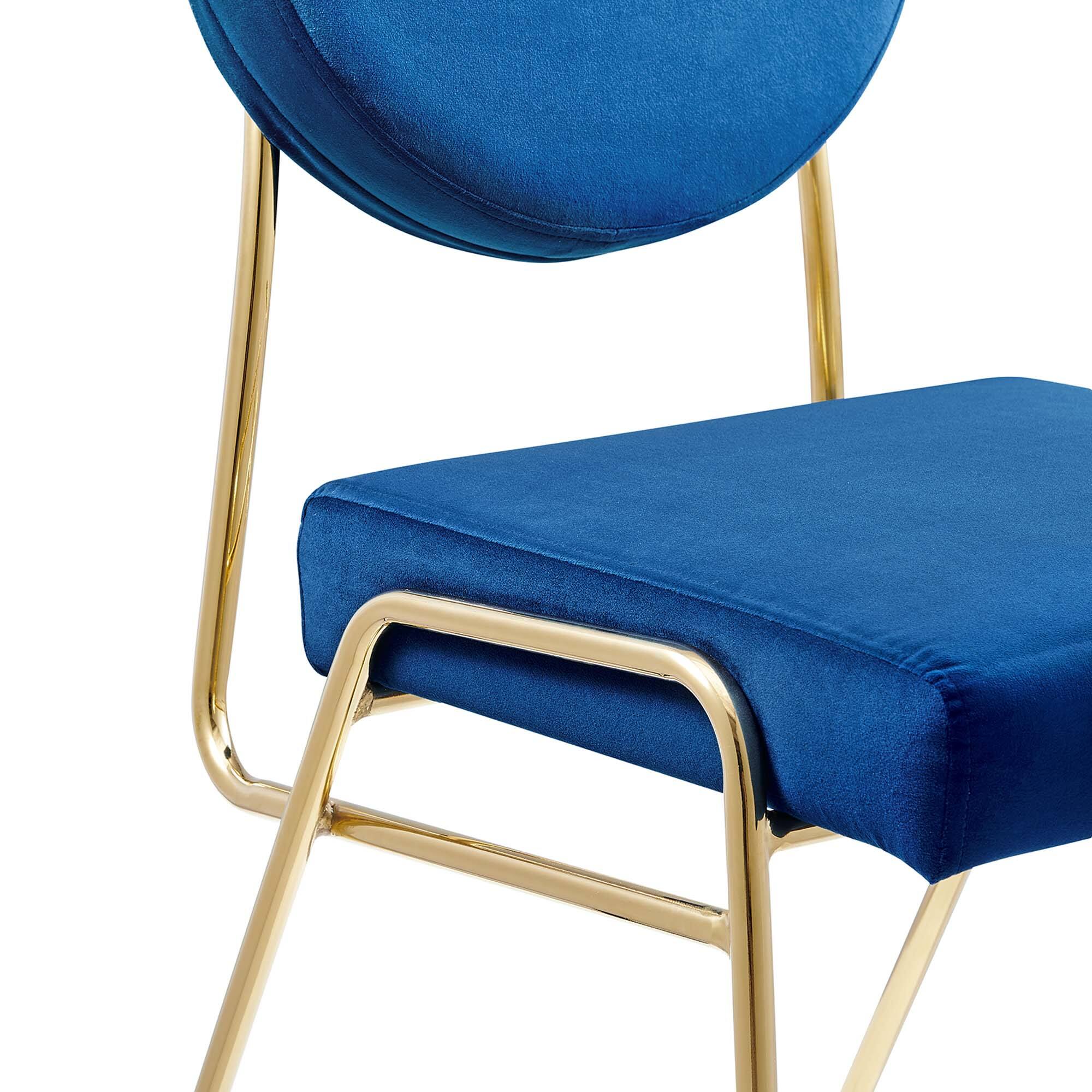 Alt View 6. Modway - Craft Performance Velvet Dining Side Chair by Modway - Gold Navy.