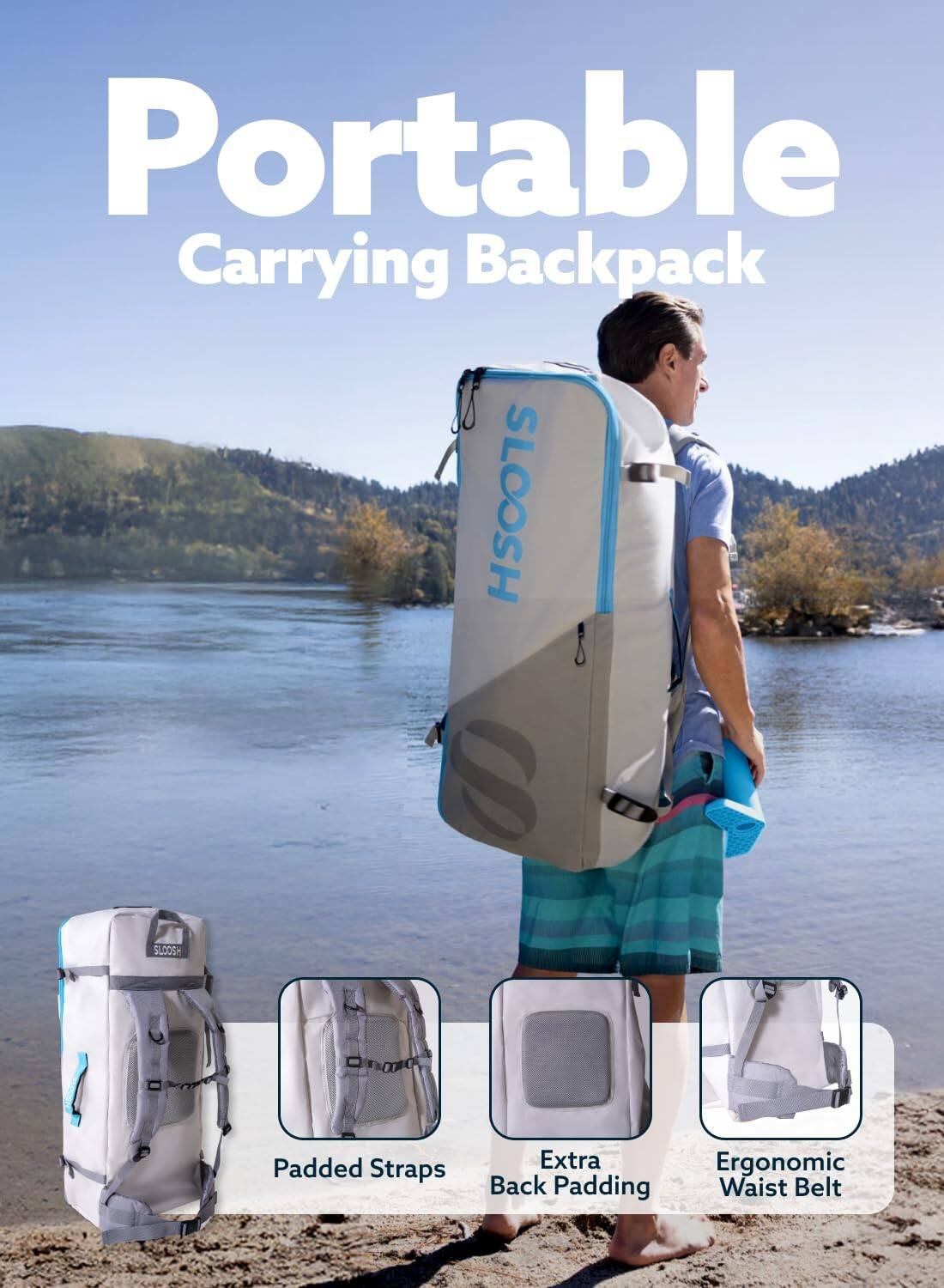 Portable Carrying Backpack

- Padded Straps
- Extra Back Padding
- Ergonomic Waist Belt