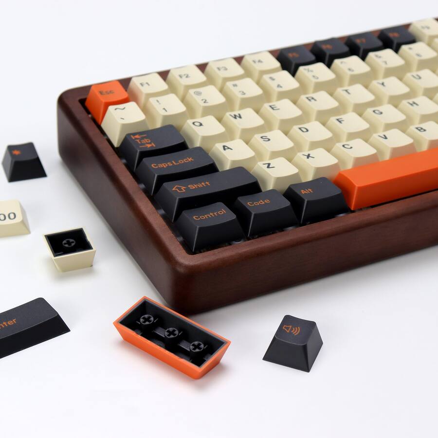 Cedar Assembly Pbt Double Shot Orange Keycap Set Retro Custom Key Cap ...